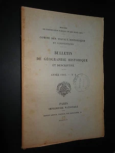 BULLETIN DE GÉOGRAPHIE HISTORIQUE ET DESCRIPTIVE - ANNÉE 1903 - N°2 - Imagen 1 de 2