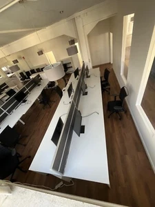 bürotisch L:160cm H:75cm B:70cm weiß kombinierbar zu doppel, 4er und 6er Tisch - Bild 1 von 2