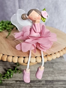 Pink Fairy Shelf Sitter Easter Spring Tier Tray Figurine Tabletop Decor 6" NEW - Picture 1 of 7