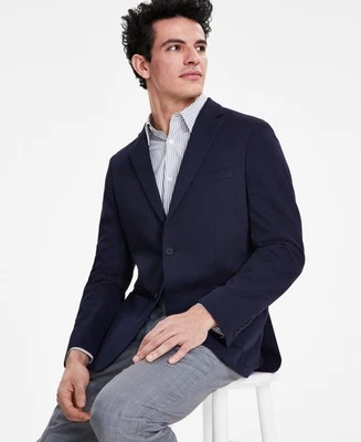 Blazer Abrigo Deportivo Calvin Klein Para Hombre Calce Ajustado 40 L Azul Marino Sólido Foto 1 de 4