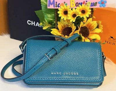 🆕🍀MARC JACOBS🍀 Mini Bolsa de Couro Groove ~Verde Azul~ - Imagem 1 de 4