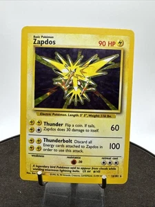 Pokémon TCG Zapdos Base Set 16/102 Holo Unlimited Holo Rare - Picture 1 of 24
