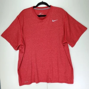 Nike Dri-Fit Activewear Tee Men's XXL Heather Red Tech Performance Poly Run - Picture 1 of 8