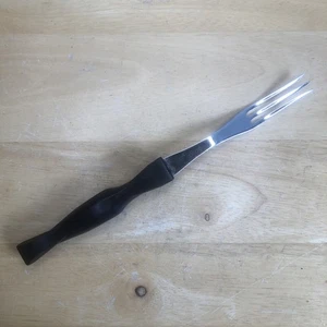 CUTCO 1726 KA Turning Fork 10.75" 3 Prong DARK BROWN Swirl Handle Vintage USA - Picture 1 of 7