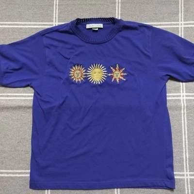 Blusa Boho Preppy Vintage Izod Club Para Mujer Grande Años 80 Bordada Soles Púrpura Foto 1 de 4