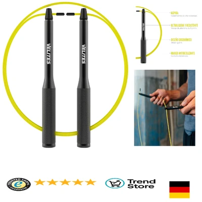 Eloxiertes Alu Springseil | Double-Under Training | Verstellbarer Stopper - Bild 1 von 4