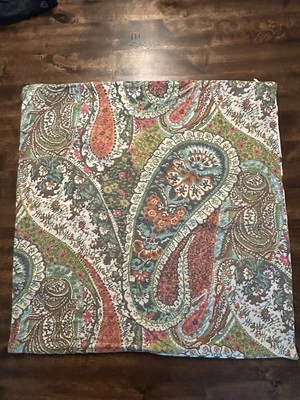 Pottery Barn ZIA Paisley Ikat Print 24" Euro Pillow Cover Zip - Image 1 of 4