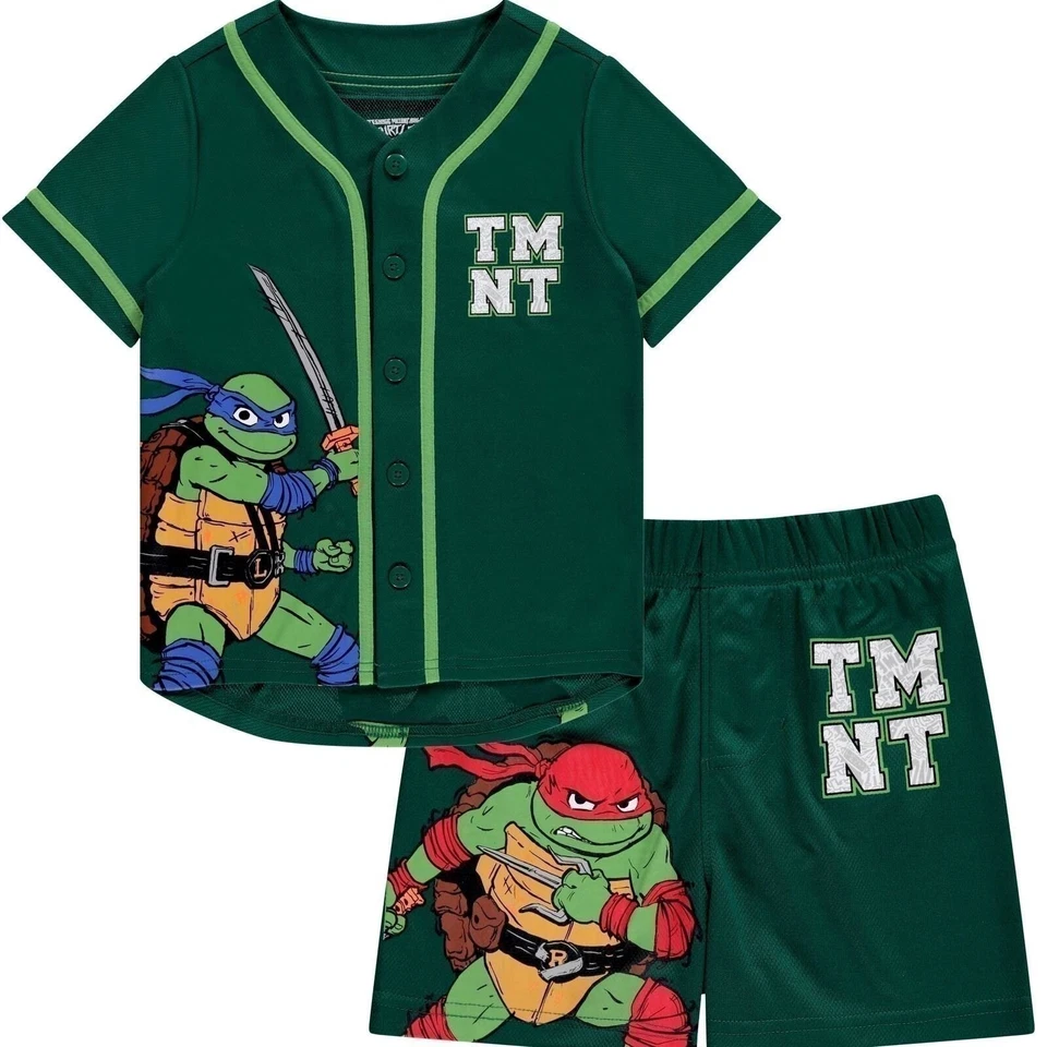 Camiseta deportiva de béisbol Teenage Mutant Ninja Turtles para niños y pantalones cortos ropa... Foto 1 de 4