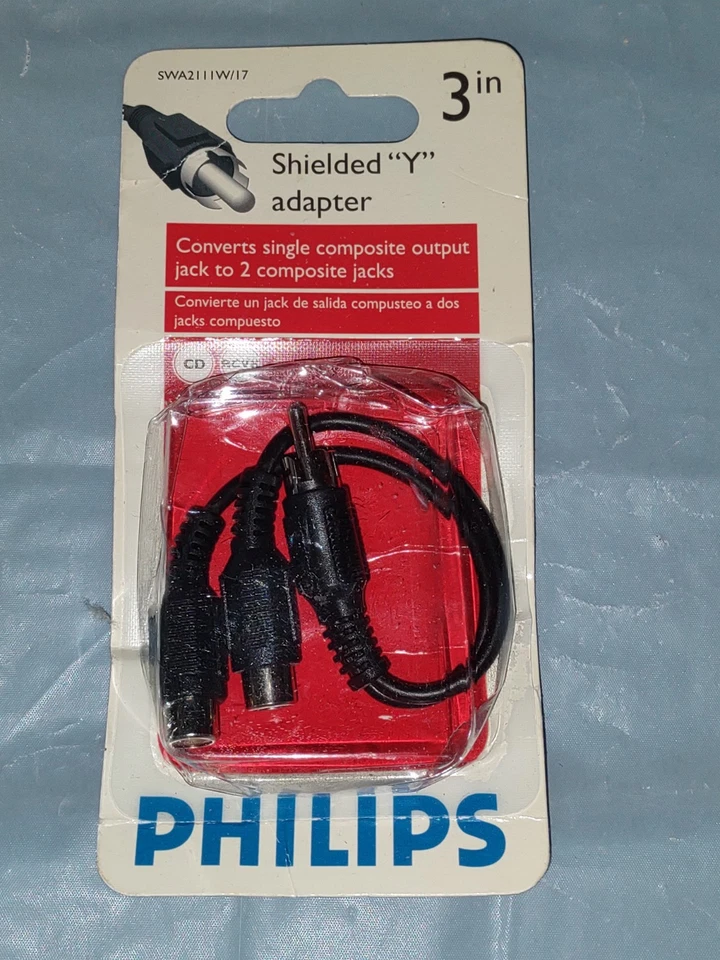 Adaptador en Y blindado Philips 3 pulgadas NUEVO sellado SWA2111W/17 Foto 1 de 1