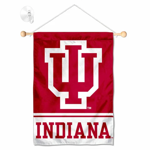 IU Hoosiers Mini Window Banner Hanging with Suction Cup Cover