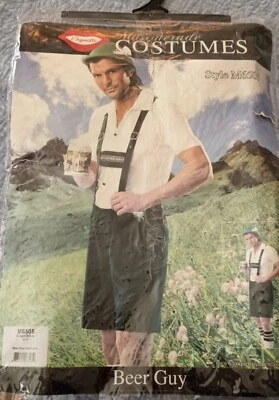 Oktoberfest Bavarian Lederhosen Beer Guy Disfraz S/M Verde/Blanco 4 piezas Foto 1 de 4