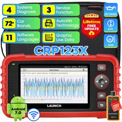 LANZAMIENTO CRP123X OBD2 Escáner ABS Lector de Código SRS Comprobar Motor Coche Herramienta de Diagnóstico Foto 1 de 4