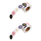  2 Rolls of Round Thank You Stickers Decorative Gift Box Sealing Stickers Box