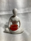 Sitting Meditating Yoga Pose Female  Figurine Tea Light Candle Holder