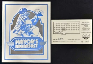 NFL Salón de la Fama Festival 1988 Programa de Desayuno de la Alcaldía y Boleto de Mesa Centro - Imagen 1 de 6
