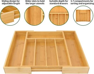 Wood Knife Block Kitchen Knife Storage Scissors Shears Stand with 7 compartments - Picture 1 of 8