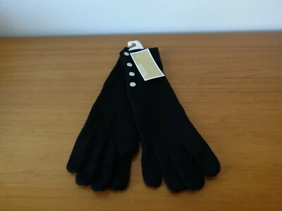 GUANTES DE PUNTO MICHAEL KORS EN COLOR NEGRO CON BOTONES PLATEADOS. Nuevo con etiquetas Foto 1 de 4