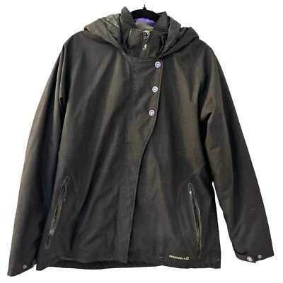 Chaqueta diaria MERRELL para mujer negra púrpura broches con capucha forrada cremallera completa talla XL Foto 1 de 4