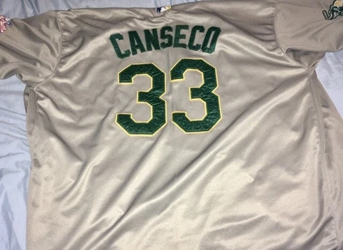 Oakland Athletics Jose Canseco #33 Mitchell & Ness Size 56 2XL MLB Jersey Gray Cover