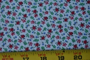 35" Long, Vintage, Red & Green Calico on White Quilt Cotton, P1809 - Picture 1 of 4