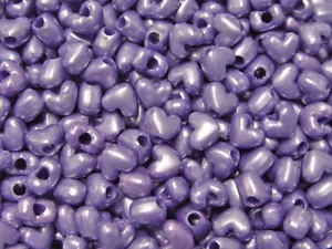 Lt Purple Pearl Heart shaped Pony Beads made USA kids valentine day school craft - Picture 1 of 1