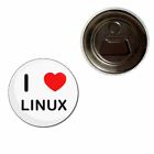 I Love Linux - 55 mm Kühlschrankmagnet Flaschenöffner AbzeichenBeast