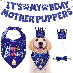 Dog Birthday Hat Dog Birthday Outfit Dog Birthday Hat Bandana Party Supplies - Picture 1 of 11