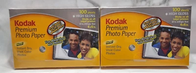Kodak Premium Photo Paper 4"x6" High Gloss (2) 100 Sheets 61 lbs Instant Dry - Image 1 of 4
