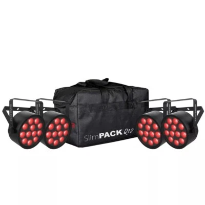 CHAUVET SLIMPACK Q12 ILS DMX RGBA LED Wash Light 4-Pack with Carry Bag & Cables - Image 1 of 4