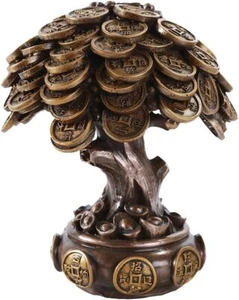 Pacific Giftware Feng Shui Bronze Golden Money Coin Prosperity Tree - Picture 1 of 1
