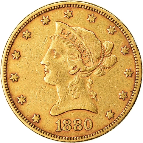 [#863811] Coin, United States, Coronet Head, $10, Eagle, 1880, U.S. Mint, Philad Cover