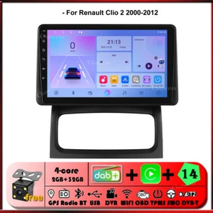 9"Android 14 Car Radio Carplay GPS SATNavi DAB Stereo For Renault Clio 2000-2012 - Picture 1 of 14