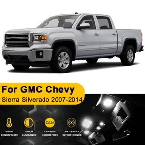 8x Luz interior LED blanca para GMC Sierra 1500 Chevrolet Silverado 1500 2007-14 - Imagen 1 de 11