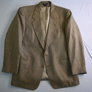 Vtg Pierre Cardin 42R Brown Check USA Made Blazer Jacket Sport Coat - Picture 1 of 12