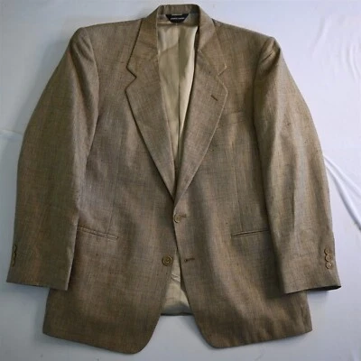 Vtg Pierre Cardin 42R Brown Check USA Made Blazer Jacket Sport Coat - Image 1 of 4