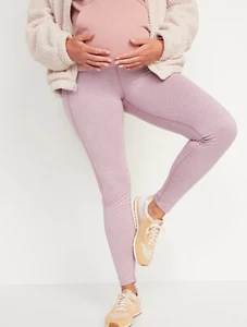 Old Navy Maternity Rollover-Waist Pocket CozeCore Leggings Rose Dawn Size Large - Picture 1 of 2