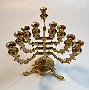 Rosenthal Judaica Collection Messing Gelenk Menora Kerze Chanukka LESEN - Bild 1 von 14