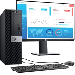 Dell SFF Desktop PC Intel i5-7500 64GB 2TB SSD New 24" LED Built-in Wi-Fi Win 11 - Picture 1 of 7
