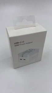Fast Charger 35W Dual USB-C Port UK Compact Power Adapter For Apple iPhone - Picture 1 of 7