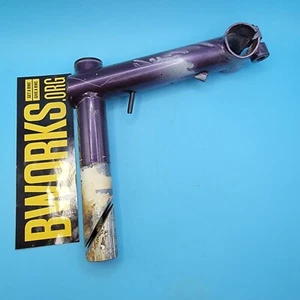 Vintage GT 1 1/8" Quill MTB Stem 25.4mm Clamp CR-MO 140mm Purple Streak g15 - Picture 1 of 9