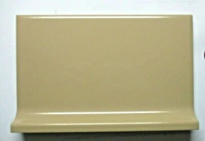 1 Cove Base Wall Tile Mannington USA 6" Gloss Mexican Sand SA-141 Ceramic Vtg - Picture 1 of 8