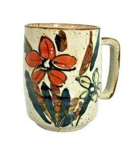 Otagiri Stonewear Mug Flowers Floral Speckled Coffee Cup - Picture 1 of 7