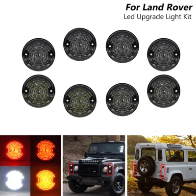 8PCs/Kit Smoke For Land Rover 90/110 83-90 Defender 90-16 Led Upgrade Kit Lamp - Image 1 of 4