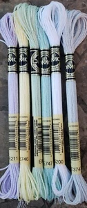 DMC Light Effects Embroidery Floss Set #E3747 747 966 746 211 B5200 pastel 1 ea - Picture 1 of 1