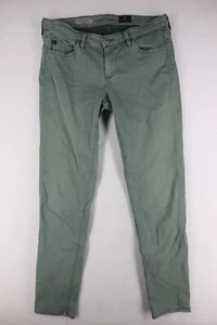AG Womens Jeans 27R Low Rise The Stevie Slim Straight Ankle Stretch Olive Green - Picture 1 of 10