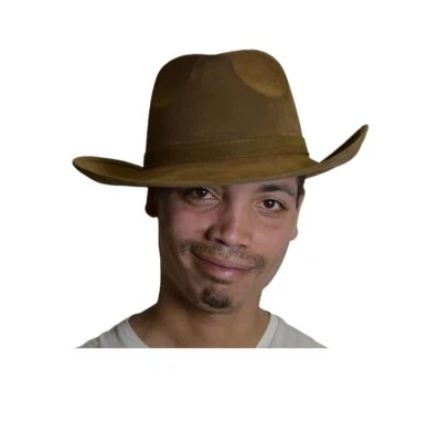 Sombrero Fedora Marrón - Indiana Jones - Cuero - Accesorio de Disfraz - Talla Única Foto 1 de 2