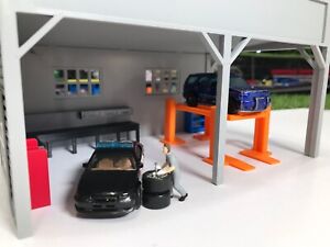 Open Garage Workshop 1/64th Scale Diecast Diorama 