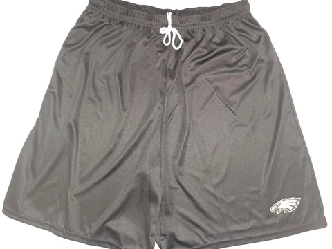 0724 Mens NFL PHILADELPHIA EAGLES Polyester Jersey SHORTS Embroidered BLACK New Cover