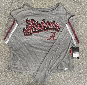 NWT Alabama Crimson Tide AU Colosseum Grey LS Crop Heathered Shirt Women's M - Picture 1 of 4