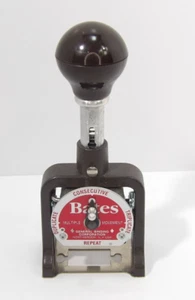 Vintage Bates 6-Wheel Numbering Machine Style E - Multiple Movement - Picture 1 of 5